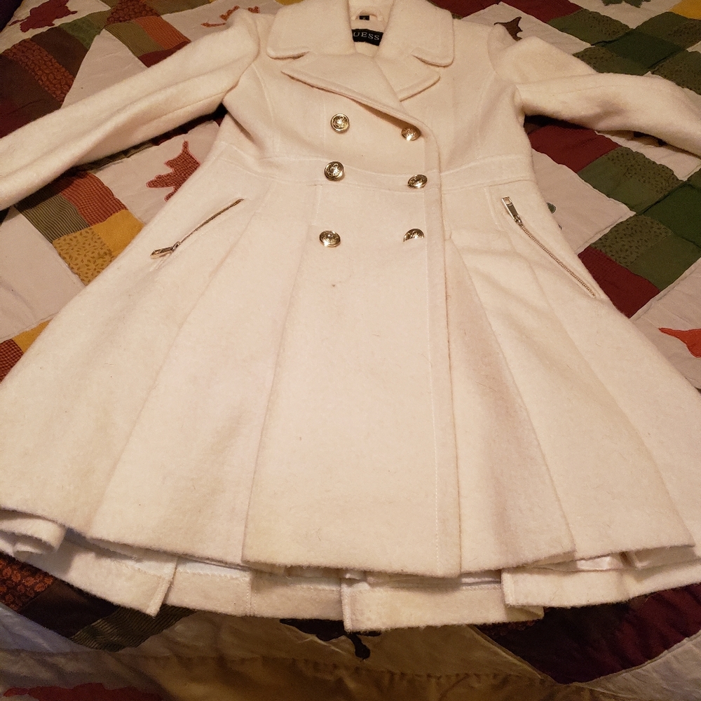 Cream color guess dress coat